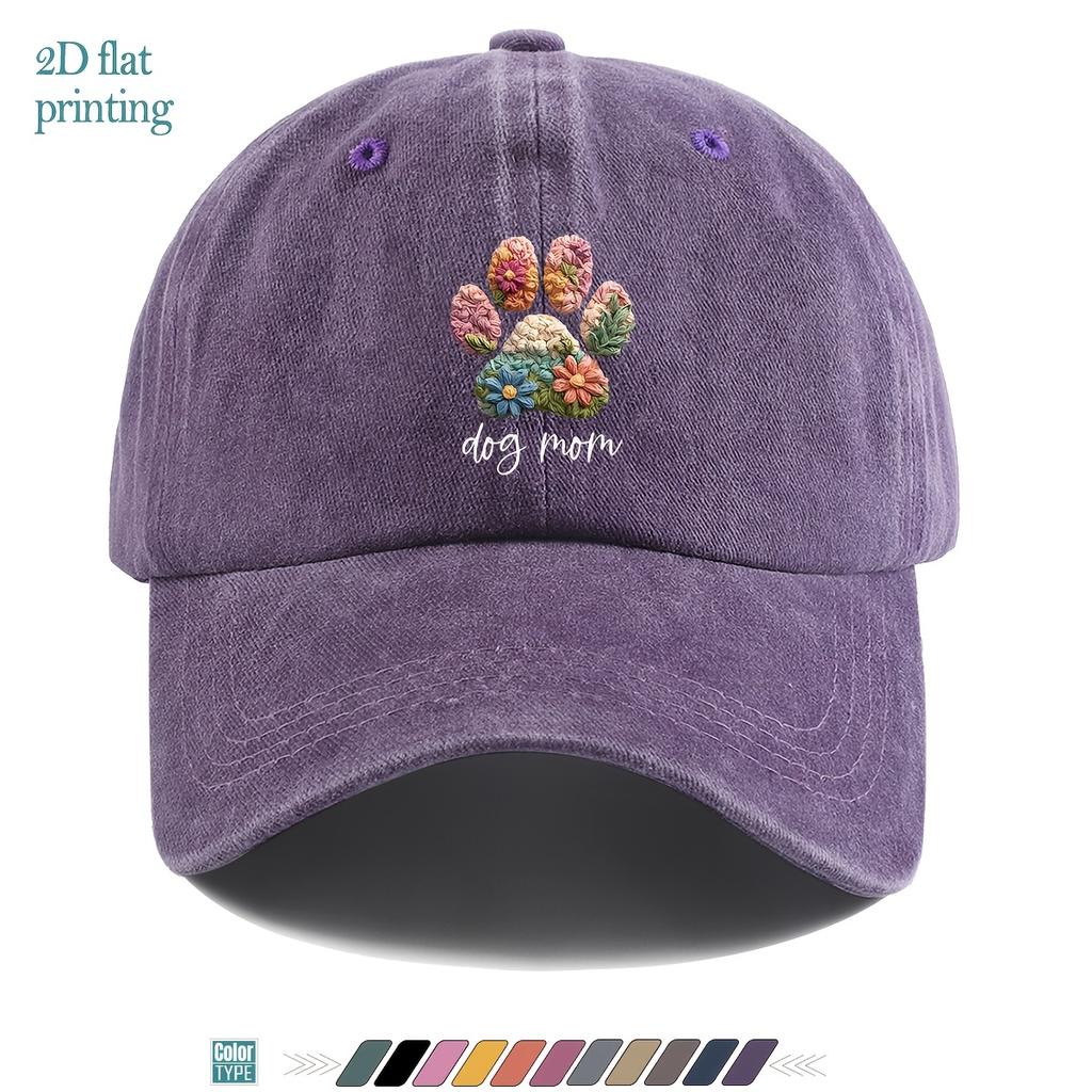 Pc Puppy MomS Paw Print Pattern Design Printed Baseball Cap Cartoon Pattern Printed Trucker Hat Comfortable Breathable Fashion