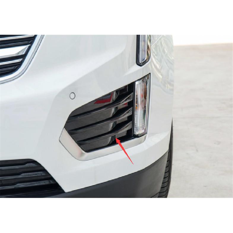 Fit For 2016-  Cadillac XT5 Black Steel Front Fog Light Lamp Strip Trim