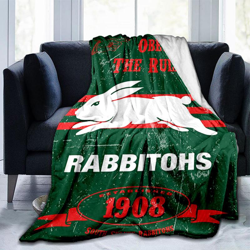 Nrl Rabbit Artwork Design Blanket Suitable for Sofas, Beds, Offices, And Camping - Perfect Gift for Halloween Christmas