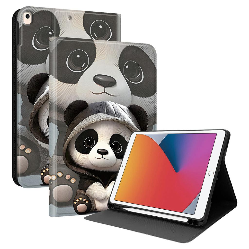 PU Leather Case For iPad 10.2 (2021) / (2019) / (2020) Pattern Print Tablet Cover Stand with Pen Slot (Stylus Not Included)