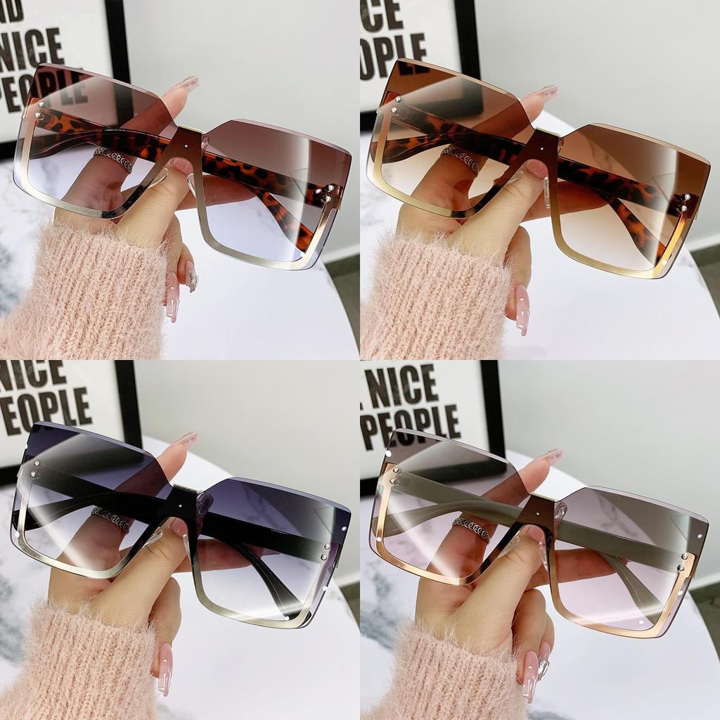 2023 New European And American Style Metal Semi-frame Sunglasses Fashionable Sun Shades Women's Uv400 Eyewear