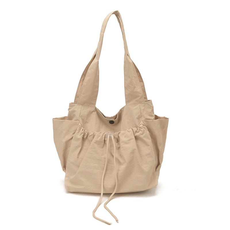 New Korean Style Casual Bucket Shoulder Bag Wrinkled Design Multi Functial Handbag Fashi Versatile for Daily Commuting Bag хаки