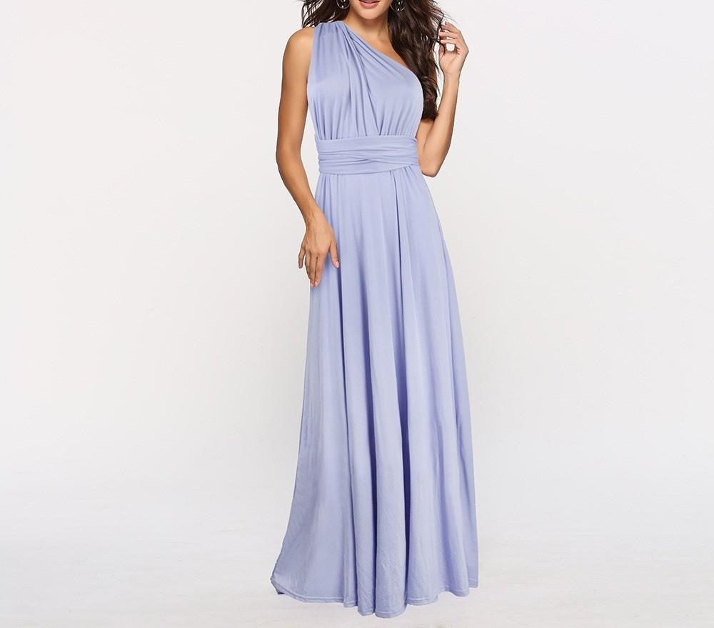 European and American popular multi-wearing method multi-rope cross backless sexy bandage dress long dress dress