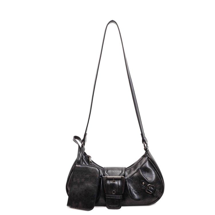 

Shoulder Bags Y2K Retro Style Shoulder Bag, Maillard Pleated Rivet Armpit Bag, Fashiable Ladies Cool Leather Shoulder Bag