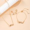 Fashion Crystal Tulip Flower Earrings Necklace Jewelry Botanical Set for Female Girls Charm Party Jewelry Birthday Fine Gift