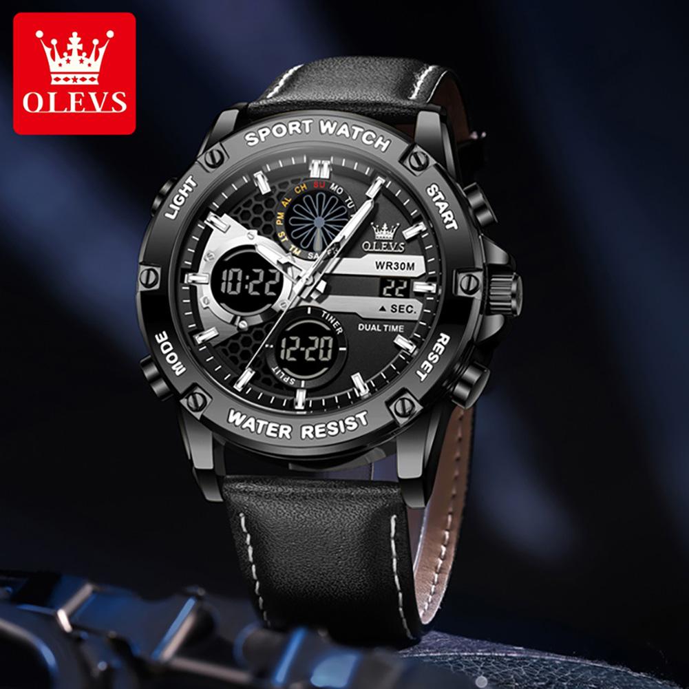 OLEVS 1110  Oem Custom logo Sport Luxury Brand Fashion Classic Multifunctional Chronograph Calendar Digital Watch for Man