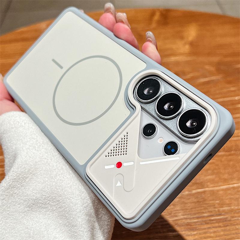 case for Samsung S26 plus ultra Skin feel fine circle magnetic suction protective case full coverage Shock Proof Anti-Scratch Galaxy S26 серый