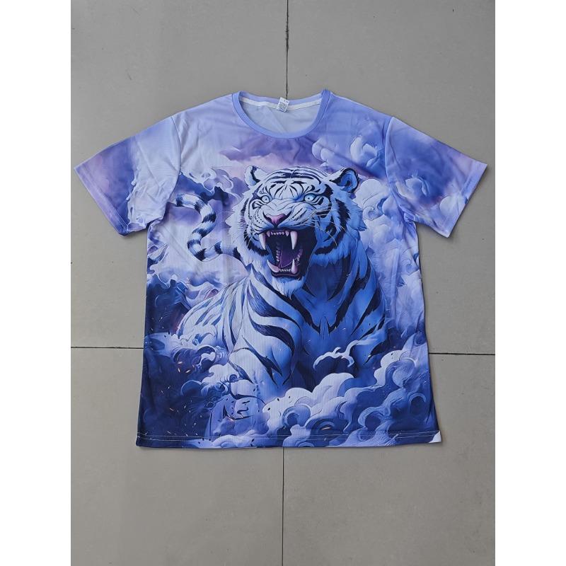 Tiger T-Shirt Men 3D Animal 3D Printed Men S Summer Short Sleeve T-Shirt Men S Oversized Casual S