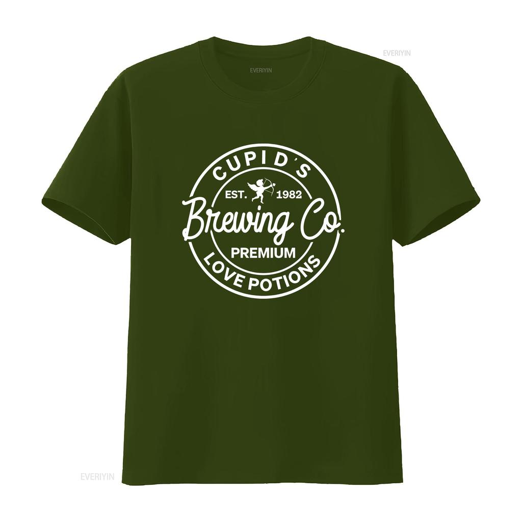Cupid's Brewing Co Valentine's Day T Shirt Cupid for Women Valentine vintage Washed Versatile Slightly Casual Soft