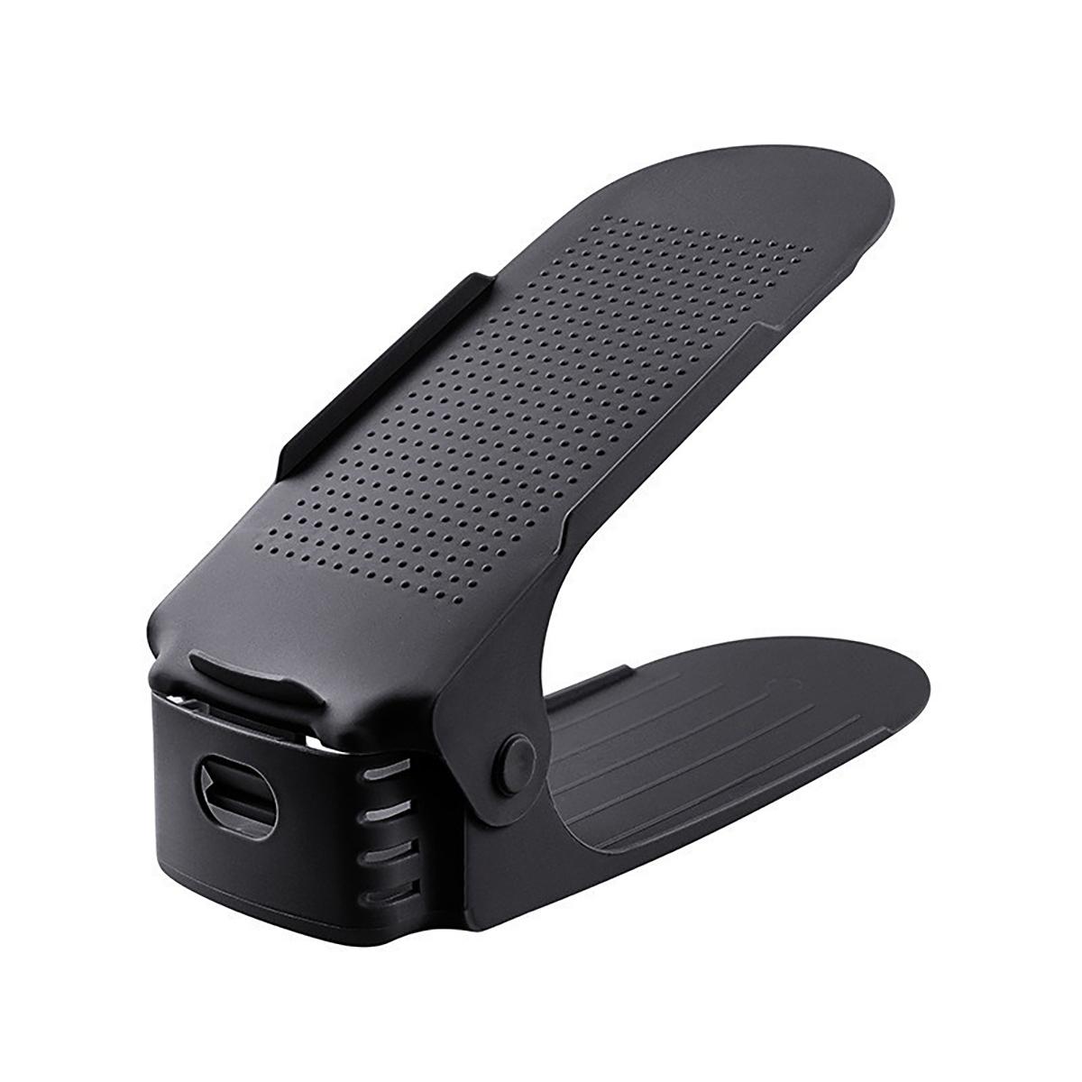 1 шт полка для хранения обуви двухслойный держатель для обуви регулируемый хозяйственный общежитие артефакт организующий тапочки обувная кабина чёрный 1980₽