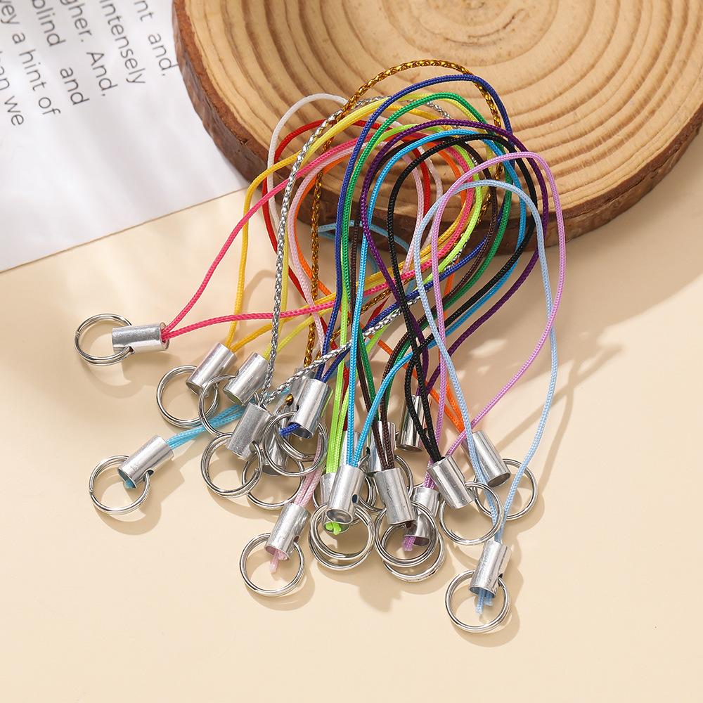 Mobile Set Charms for DIY Jewelry Accessories 50pcs Strap Charm Cord Lanyard Strap Cords Lobster Clasp Rope Keychains Hooks