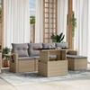 VidaXL Garden Lounge Set with Cushions 6 Pcs Beige Braided Resin 3267869
