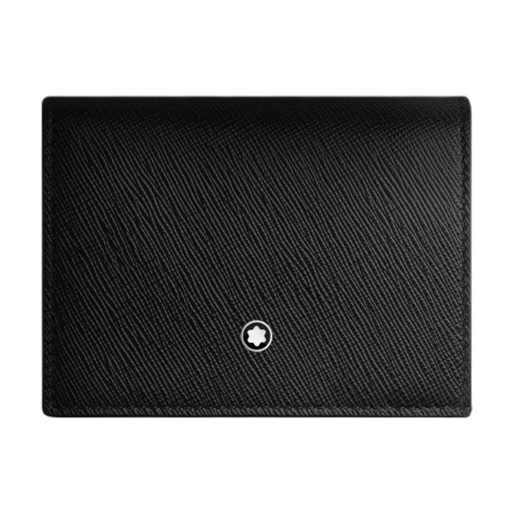 Montblanc Vintage Logo Leather Wallet Men wallet Black 198876 Basic Set (Bag+Dust Bag)