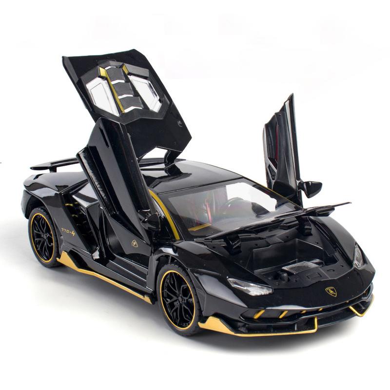 

1/24 Lamborghini LP770-4 Centenario Alloy Sports Car Model Diecast Sound Super Racing Lifting Tail Hot Car Wheel for Children Gifts чёрный