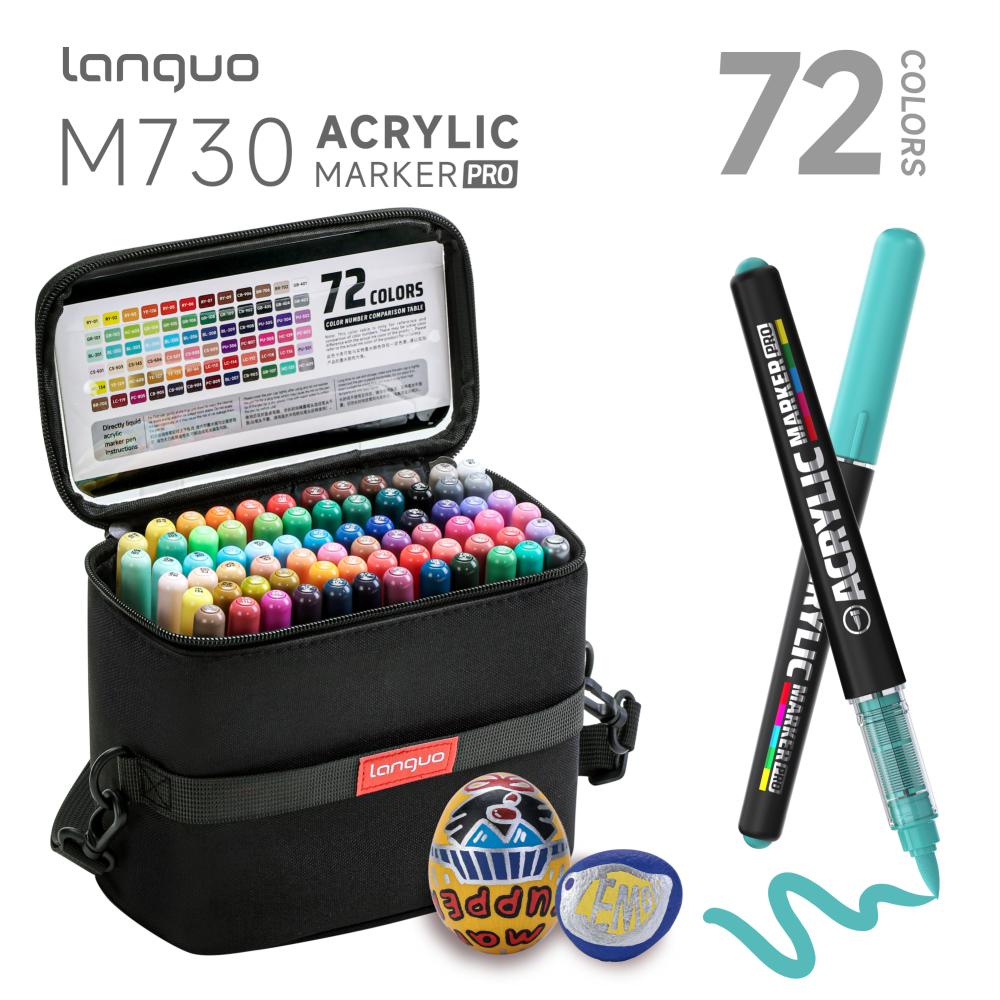 Languo 48/72/96 Colors Vivid Colors Acrylic Markers Direct Liquid for Drawing Painting Sketching Comics Design Art Marker Pens