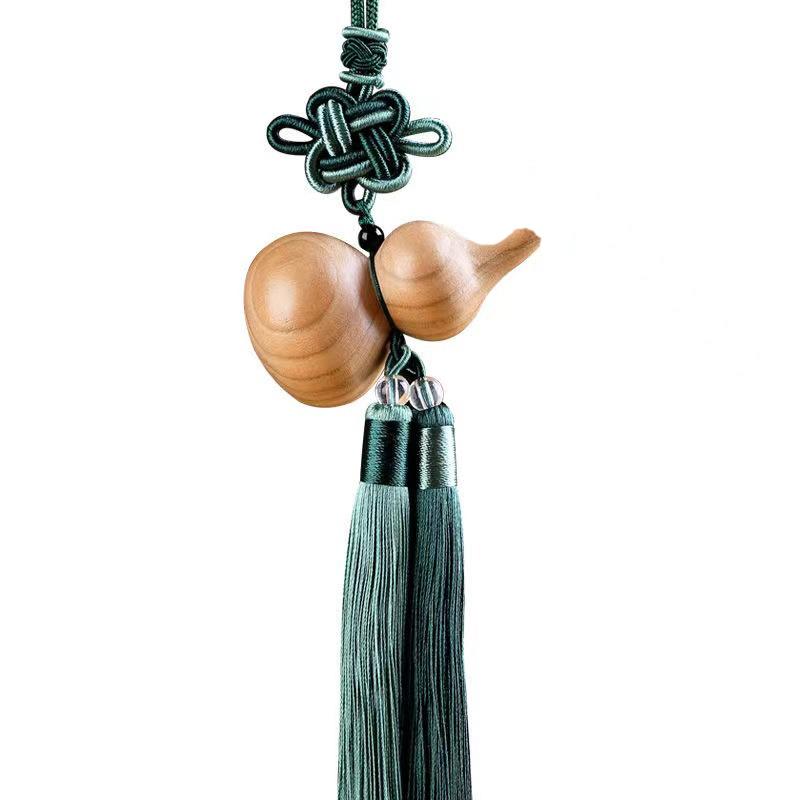 

Натуральный кипарисовый горшок, декоративная подвеска с кисточкой в китайском стиле, подходит для дома, машины, украшения рюкзака, характеристики, подарок