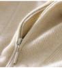 2024 Autumn/Winter Women's Cashmere Polo Collar Sweater with Yuanbao Stitch and Zipper - Long Sleeve, Warm, Versatile Knit.
