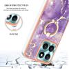 For Honor X6a 4G Case with Ring Kickstand Marble Pattern Electroplating TPU Back Cover