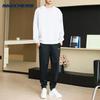 Skechers Basic Letter Print Casual Commuting Versatile Layering Crew Neck Pullover Sweatshirt Men Sweatshirt Cotton-Candy-White P425M232-0074