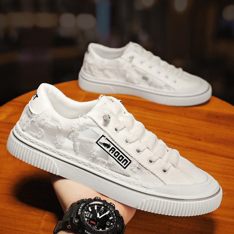 

Canvas shoes men s summer trend versatile breathable one-pedal casual board shoes boys platform work cloth shoes trendy shoes 39