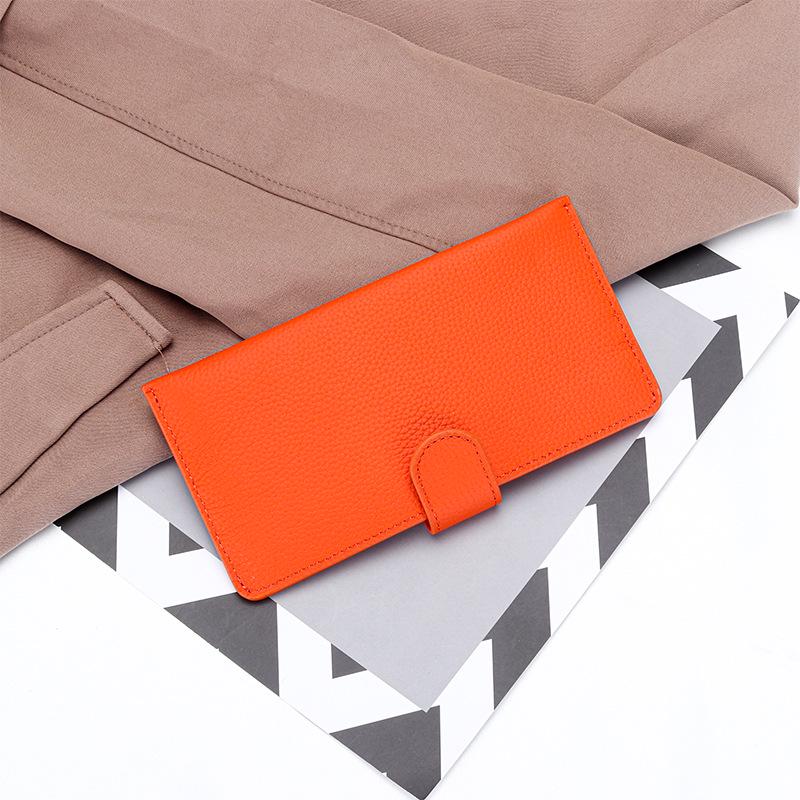 Top Grain Cowhide Women's Ultra-Thin Long Leather Phone Wallet 2025