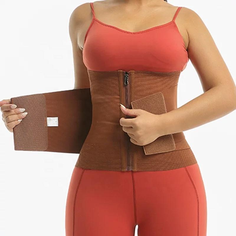 Custom Logo With Zipper 30cm Long Torso Waist Trainer Corset 3 in One Waist Trainer Wrap Belt