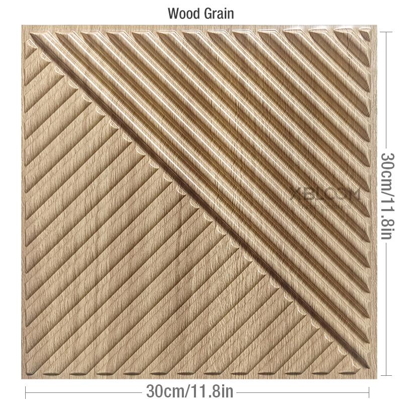 30 x 30 cm, 3D-Kunst-Dekor, 3D-Wandpaneel, Zuschnitt, geometrische Diamanten, geschnitzte Holzfliesen, Klebstoffe, Unterseite, nicht selbstklebender 3D-Wandaufkleber
