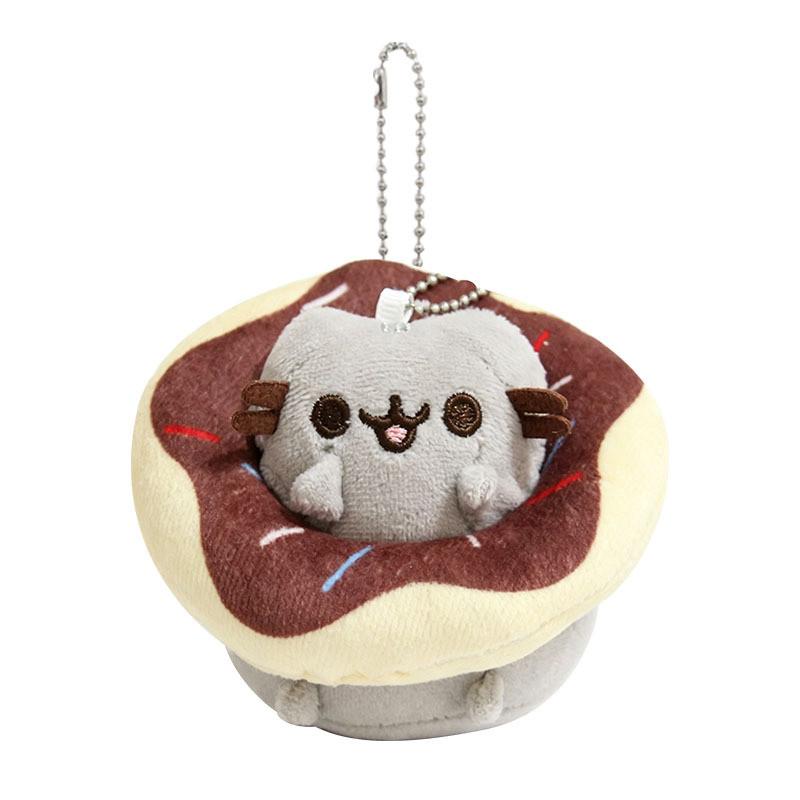 Plush Cat Keychain With Sweet Donut Ring For Kids And Collectors