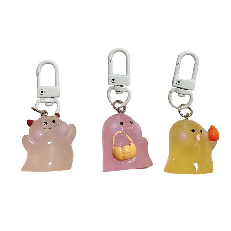 Halloween Leuchtender Schlüsselbund Cartoon Spooky Ghost Schlüsselring Anhänger Kreative Rucksack Dekoration Zubehör Paar Geschenke