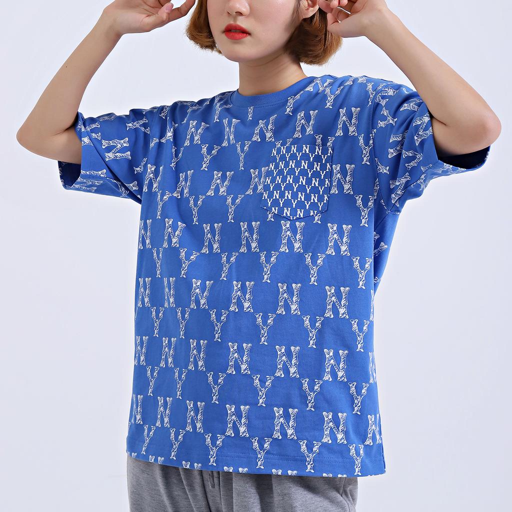 New MLB Set in Sleeve T Shirt Unisex Royal Blue 31TSM4131-50U