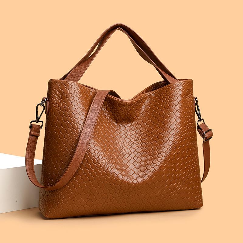 Borsa a spalla testurizzata resistente all'usura e durevole - Borsa a mano da donna spaziosa da portare sotto il braccio, borsa firmata alla moda casual per pendolari di grande capacità