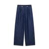 Fashion Style 2024 Autumn New Arrival Women's High Waist Linen Blend Denim Effect Wide Leg Pants Pants 7967453