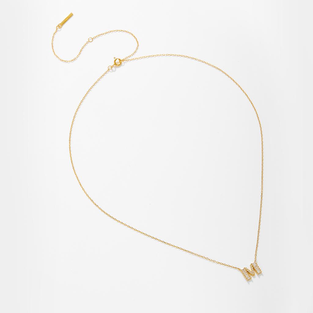 ANDYWEN 925 Sterling Silver Gold Letter Pendant Initial Necklace 2024 Women Fine Fashion Accessories Jewelry