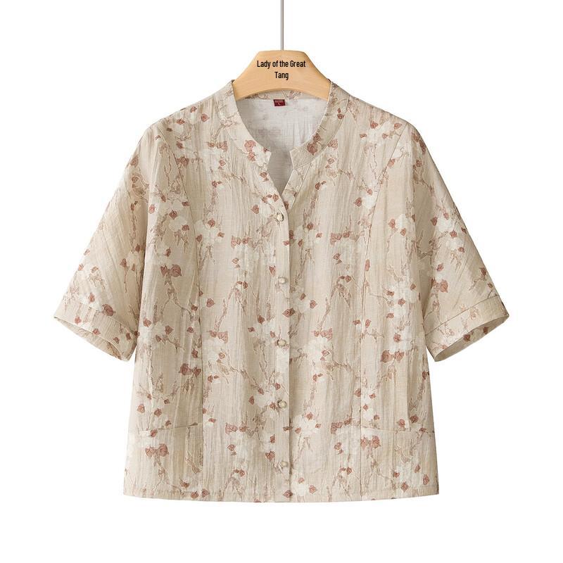 

Elderly Women s Casual Short-Sleeve Shirt 4XL