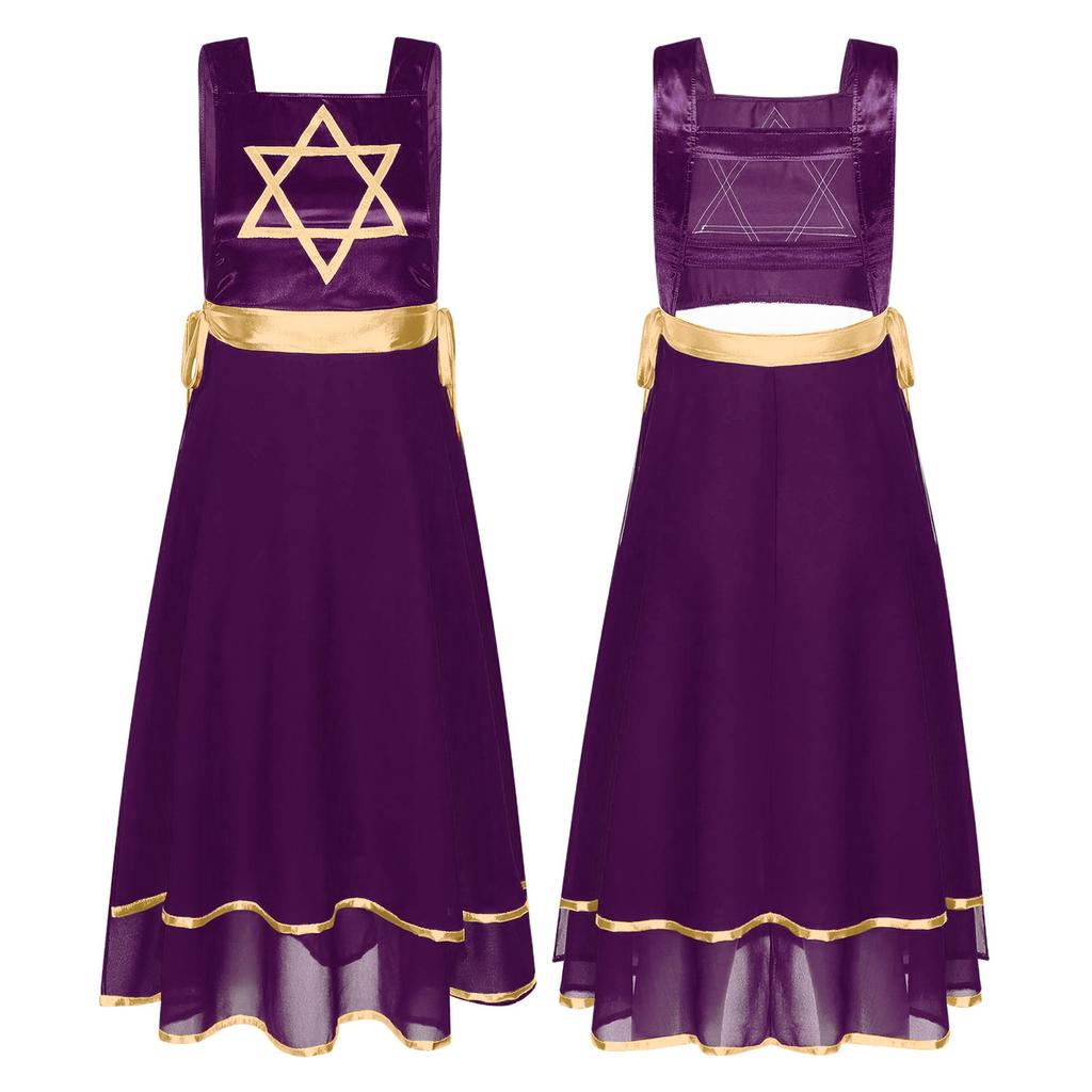 purple and gold praise dance dresses Eurotard Child Polyester Gold Cross Dress