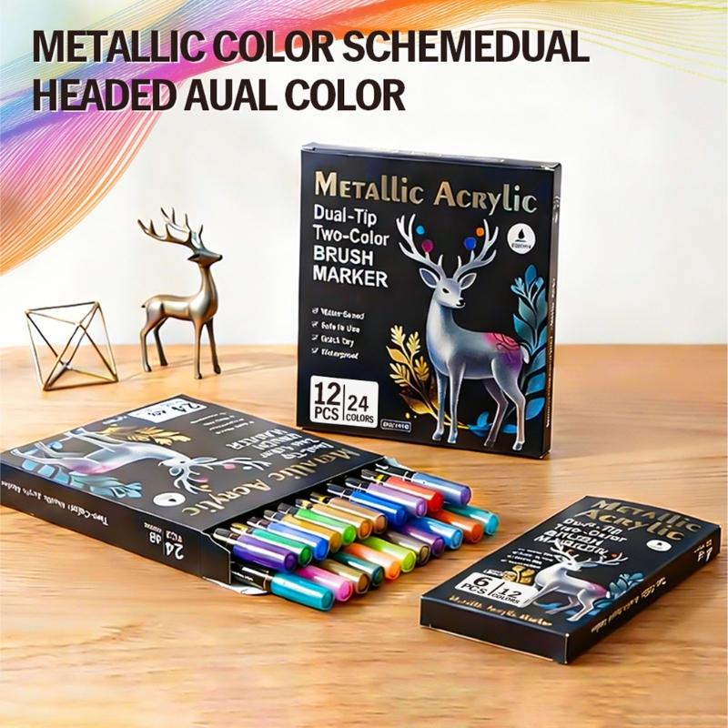 Double Sided Art Pens With Soft Brush Tips Watercolor Markers Pens For Creative Coloring Projects And Handmade Crafts