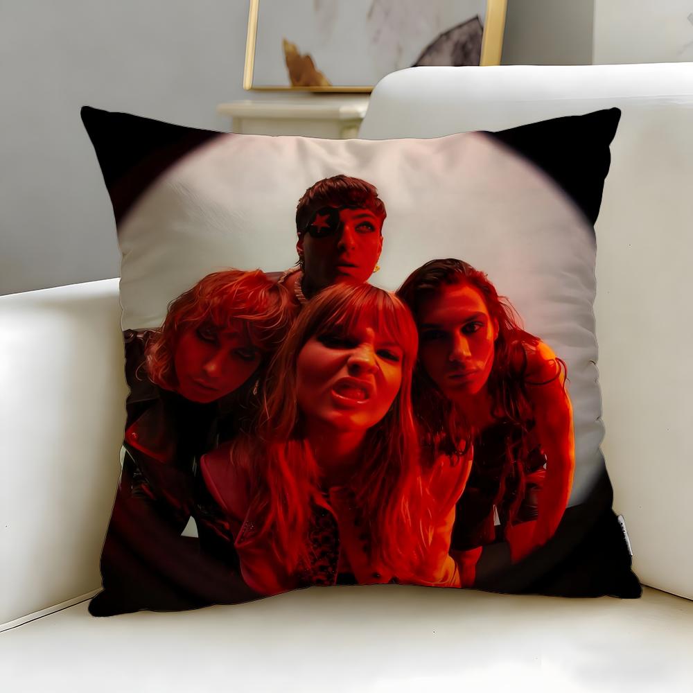 Beliebte Band Maneskin Kissenbezug Weich Leicht zu Waschen Kissenhülle Vielseitig für Sofa Bett Reise und Büro