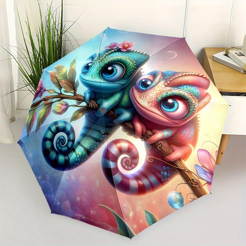 

1pc Chameleon Duo Fantasy BranchUmbrella with Plastic Handle,Suitable for All Seasons Home Travel Outdoor UmbrellaB1783
