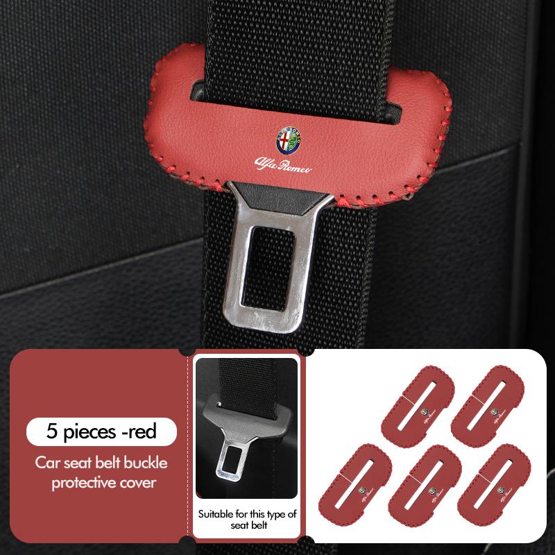 ZFMNR1 Car Seatbelt Plug Protector Case Seat Belt Buckle Clip Cover For Alfa Romeo 159 Giulietta 156 147 Giulia Mito GT Stelvio Spider