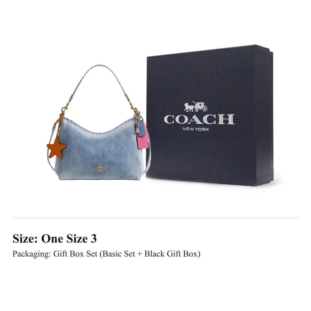 COACH Laurel Fabric Hobo Bag Shoulder Bag Large Women's Denim Blue CEF26-IMNIM