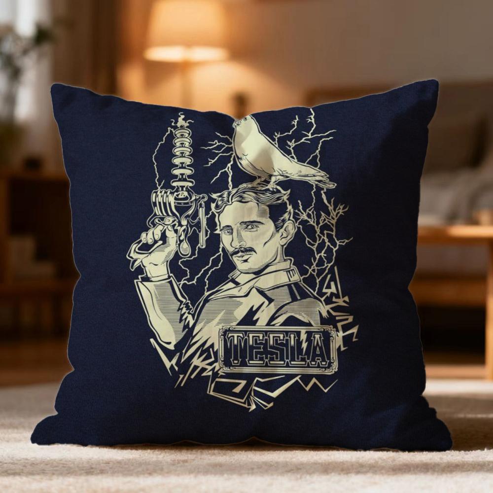 Popular NNikola Tesler Cushion Cover Soft Washable Pillow Case Multi-Scene for Couch Bed Travel Office Use