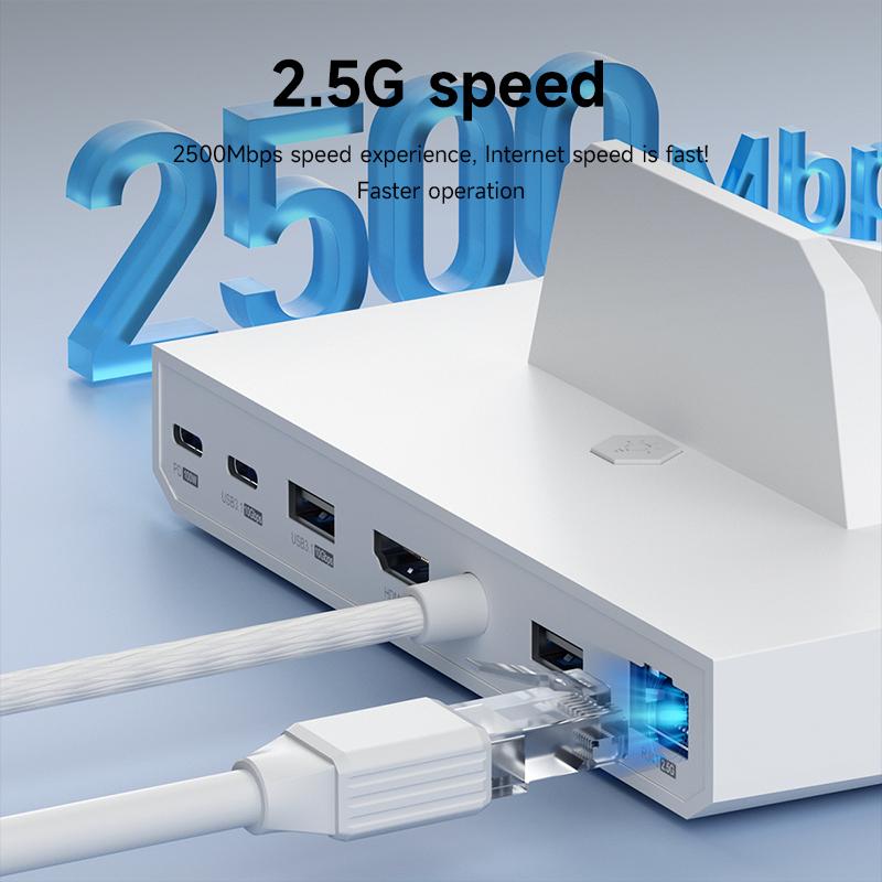 Hagibis ROG Ally/Steam Deck/Switch2/OLED Dock 6 in 1 Universal Docking Station With 4K HDMI 2.5G RJ45 100W RGB Light USB C Hub