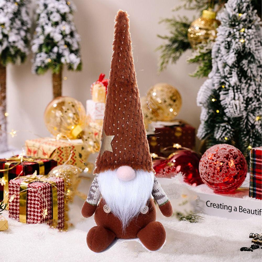 Handmade Plush Knitted Doll Cute Faceless Doll Crafts Christmas Toy  Photo Props