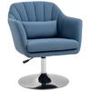 Swivel Linen Fabric Accent Chair for Living Room Contemporary Vanity Armchair with Adjustable Height Thick Cushion Lumbar Support Armrest for Bedroom