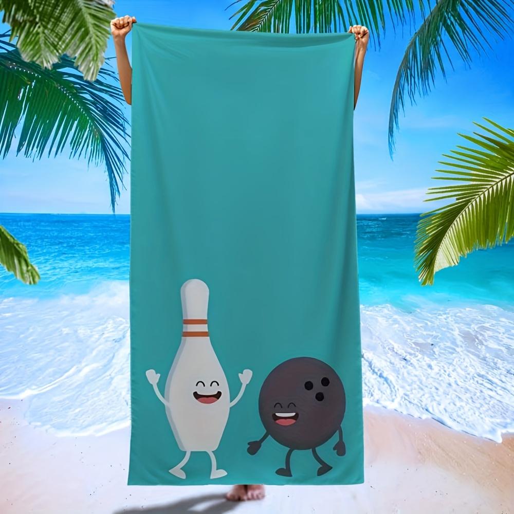 

1pc, Super Large Quick-Drying Microfiber Beach Towel, A Bowling Ball Crashing Into a Bowling Pin, Suitable for Travel, Swimming, W40*H60(CM)