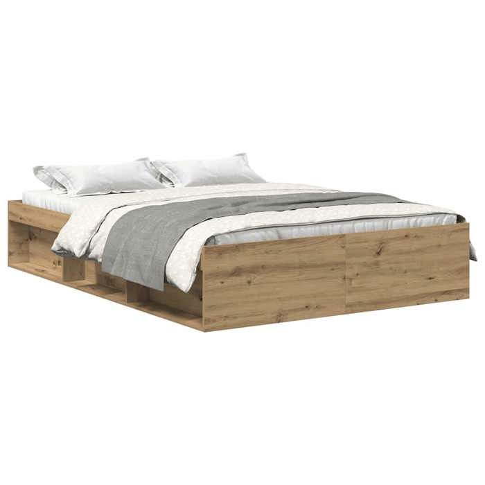 VidaXL Cadre de lit sans matelas chêne artisanal 140x200 cm 3328844