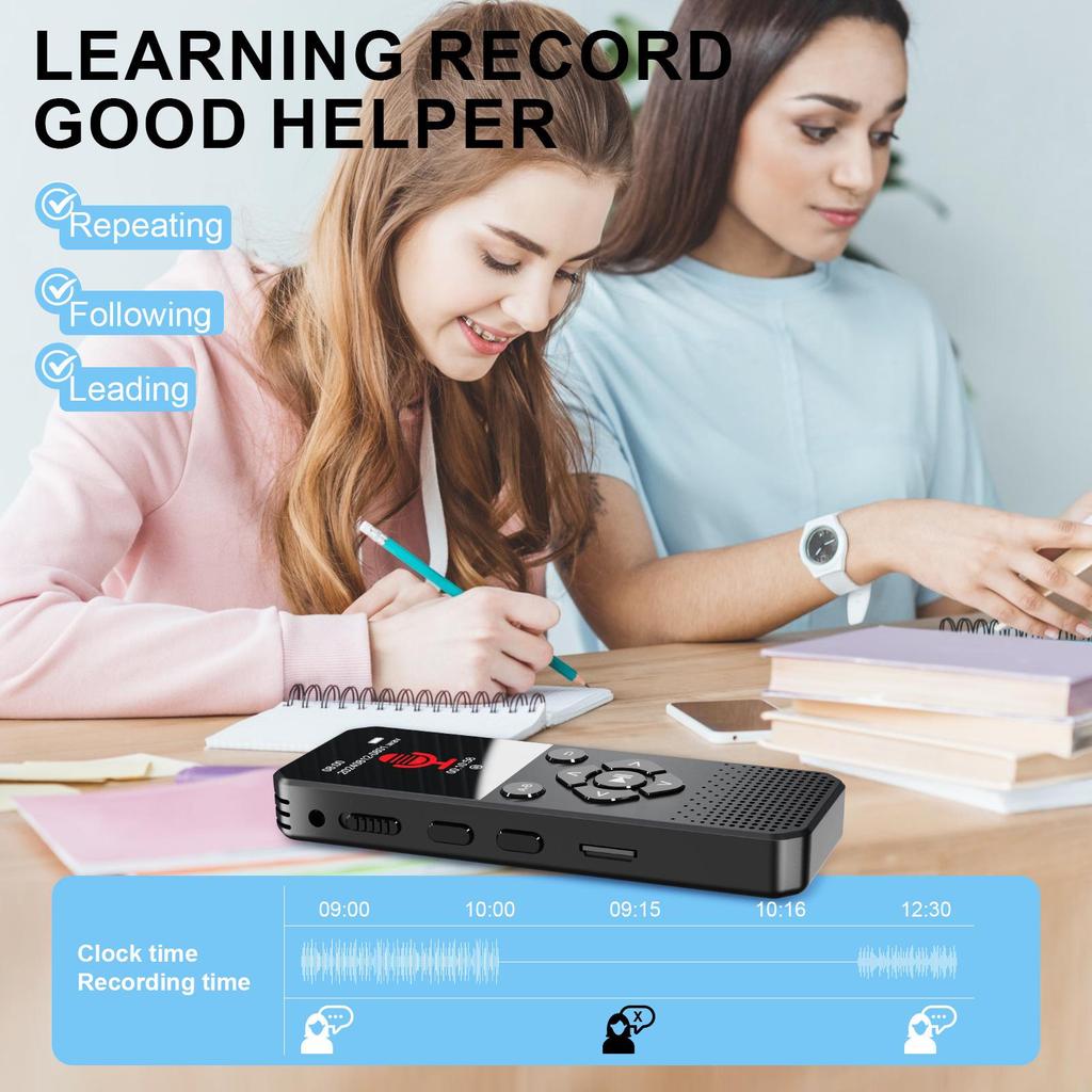 High-Definition Noise-Reducing Voice Recorder with Long Standby for Students and Business Meetings