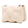 Maison Margiela Buchstabenlogo gesteppte Druckknopfklappe Ledertasche Wolkenform Damen Umhängetasche Beige SB1WG0019P4300T2086