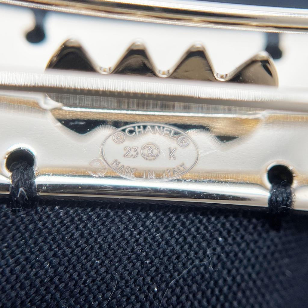 CHANEL Camelia corsage Valletta Barrette Nylon black Women Storage box Used