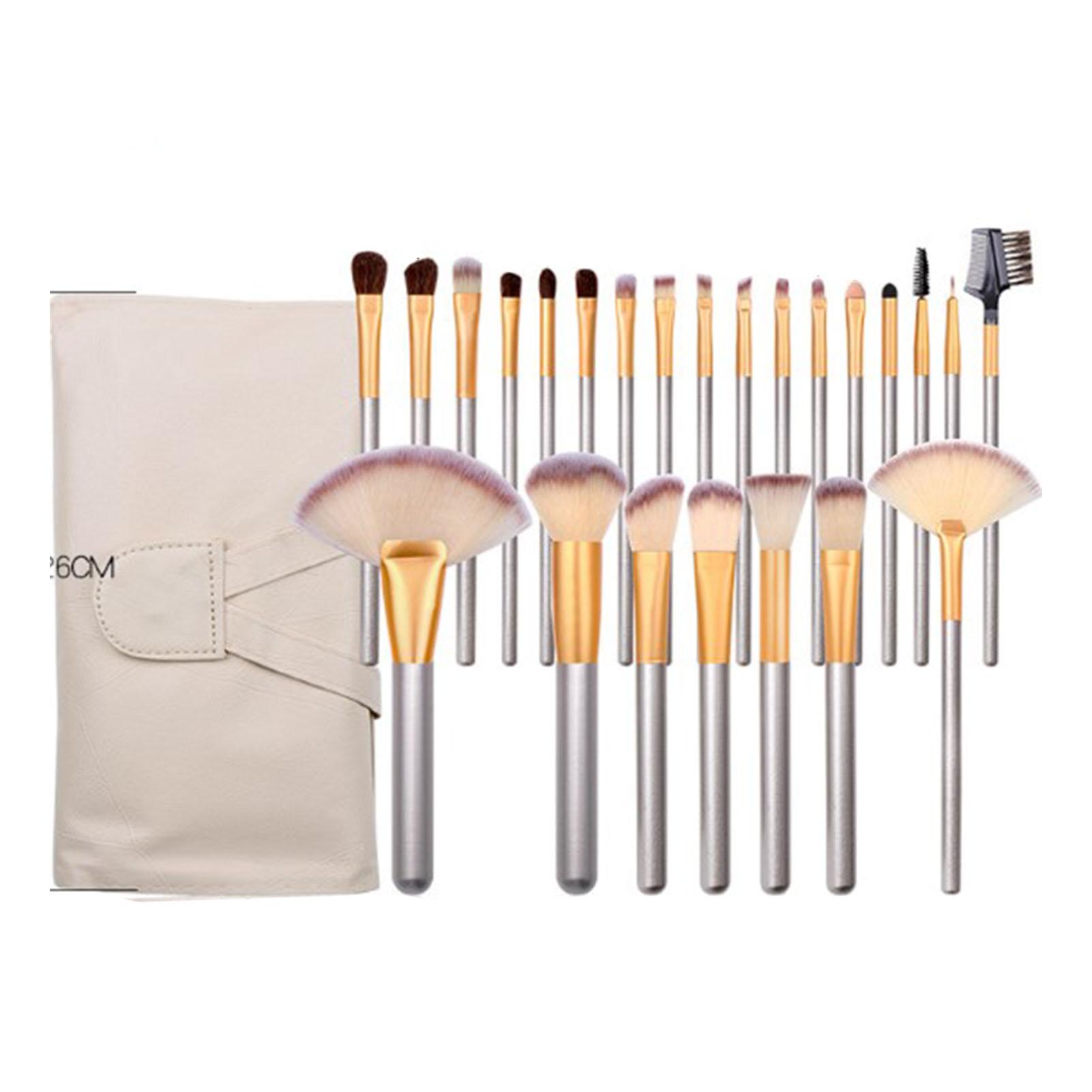 

Набор из 24 кистей для макияжа Супермягкие Натуральные 3D Профессиональные Инструменты для Косметики с Сумкой для Хранения для